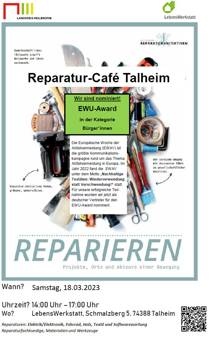 Reparatur-Café in Talheim am 18.3.23