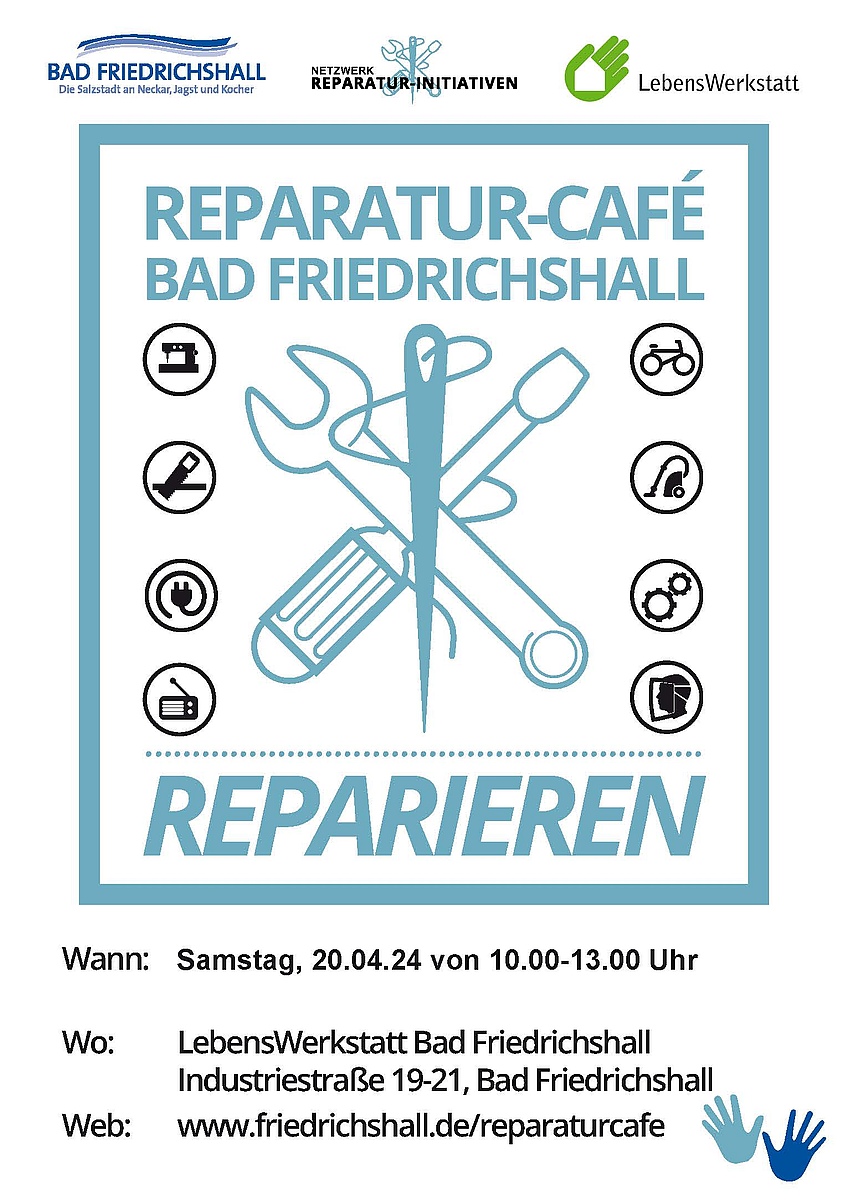 Am 20.04.24 wieder Reparatur-Café in Bad Friedrichshall
