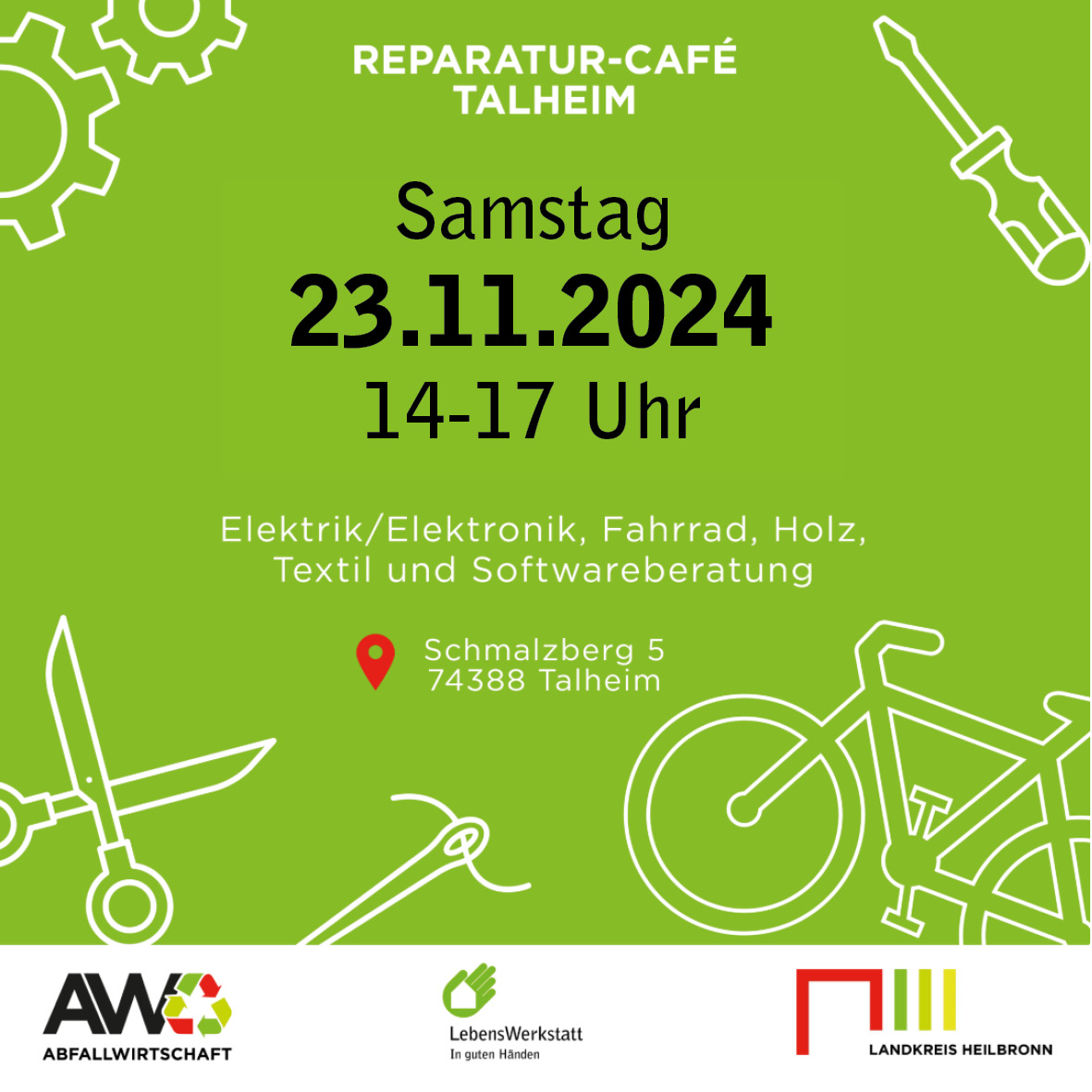 Reparatur-Café am 23.11.24 in Talheim