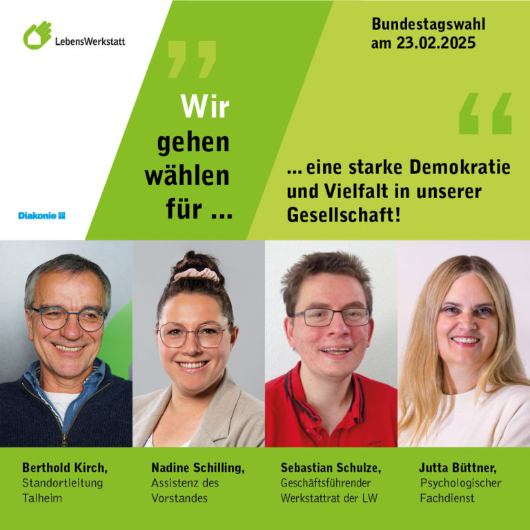 foto zeigt 4 personen die zur wahl aufrufen