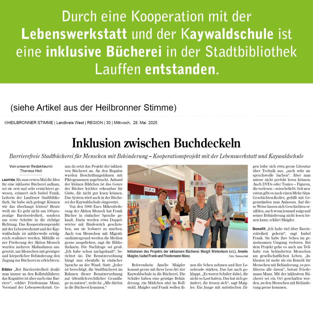 zeitungsauschnitt der eröffnung der bücherei