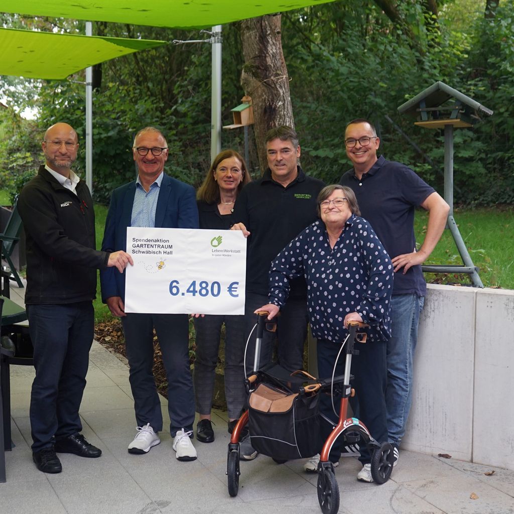 6.480 € Spenden für LebensWerkstatt-Gartentraum in Schwäbisch Hall