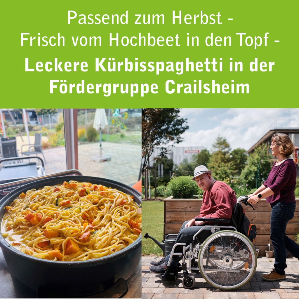 Leckere Kürbisspaghetti in der Fördergruppe Crailsheim