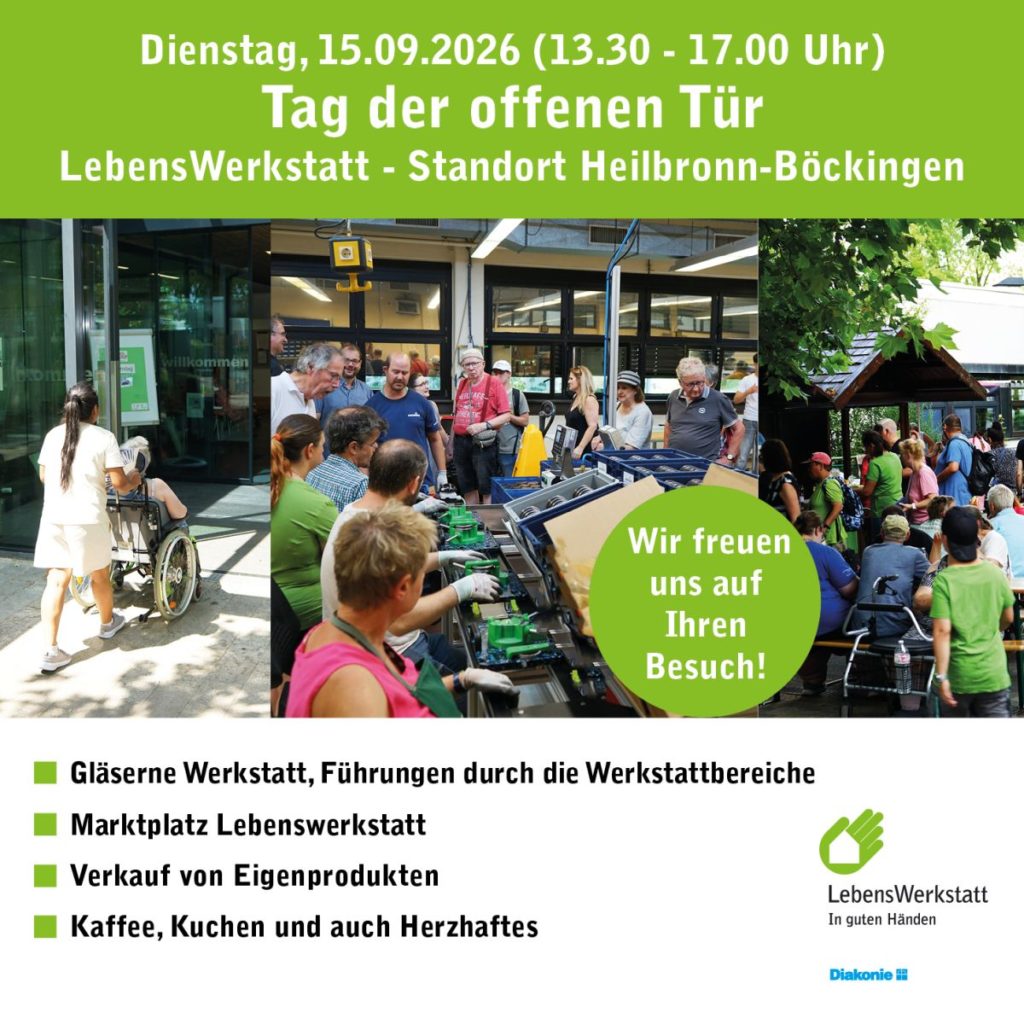 Tag der offenen Tür in der LebensWerkstatt Heilbronn-Böckingen mit Gästen, Angeboten und viel Freude.
