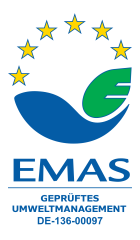 Logo von EMAS, einem europäischen System für umweltfreundliches Management.